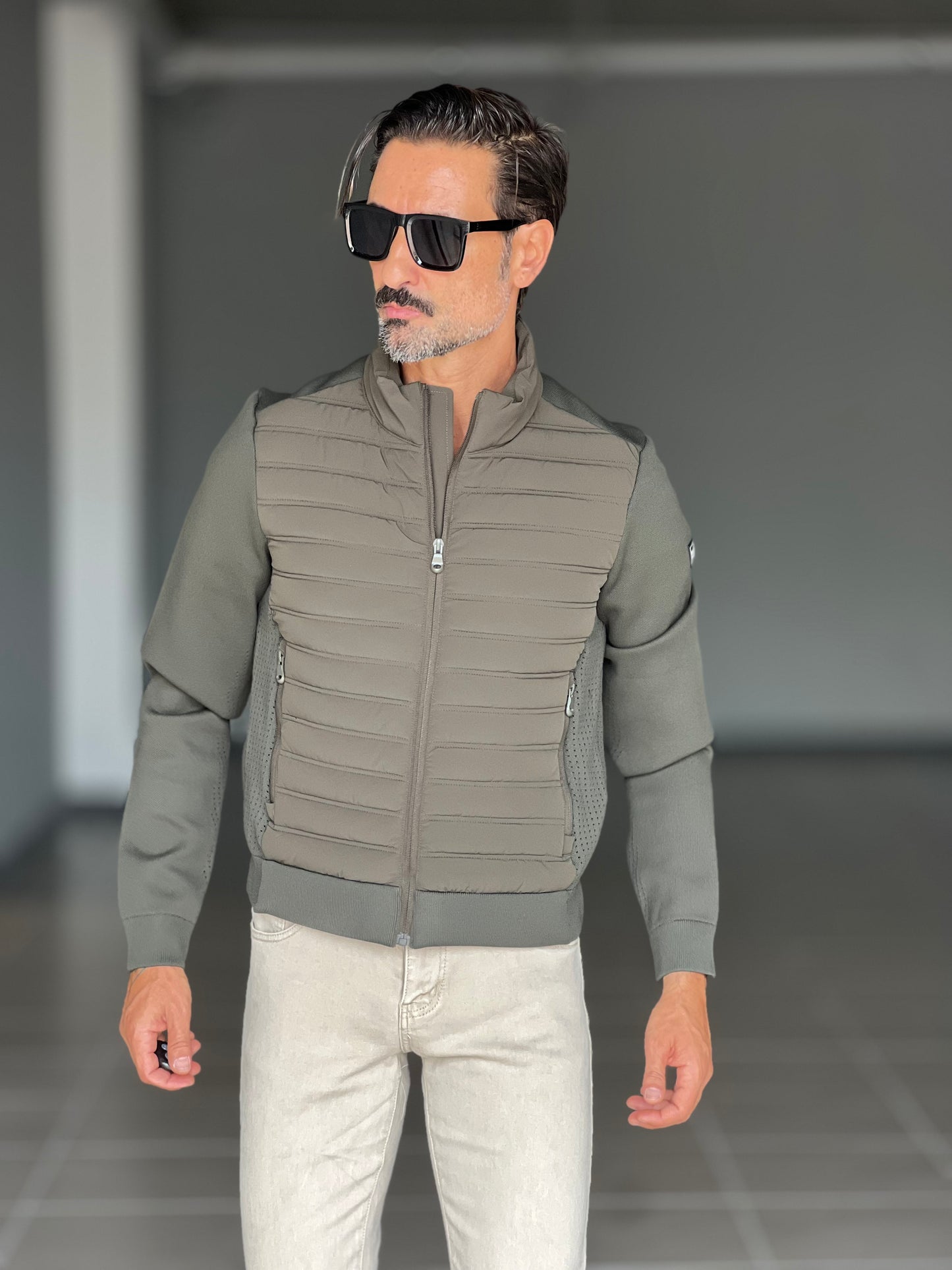PIUMINO VERDE MANICA IN MAGLIA BL11