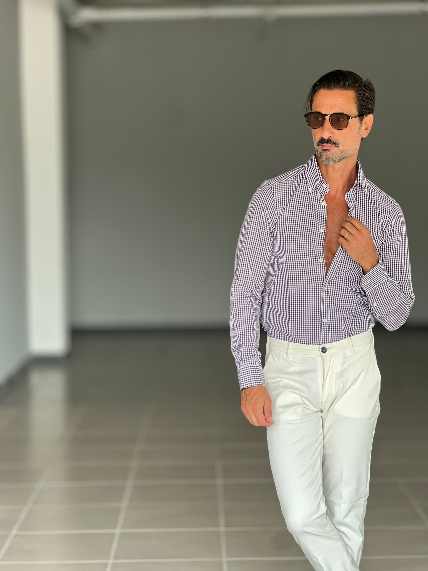 CAMICIA DEPOT QUADRETTO BIANCO E MORO
