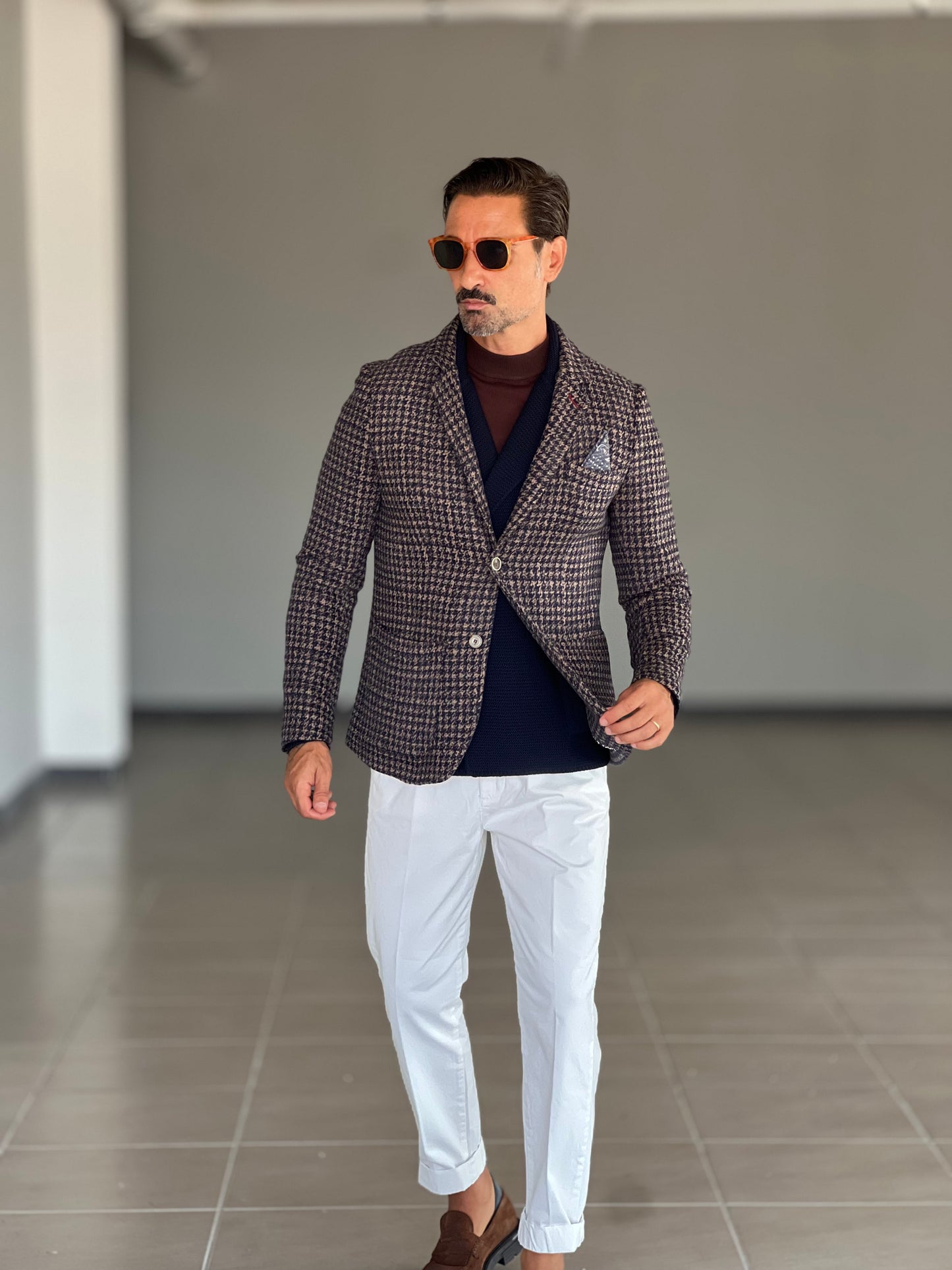 CARDIGAN BLU GIACCA DOPPIOPETTO NIDO D'APE