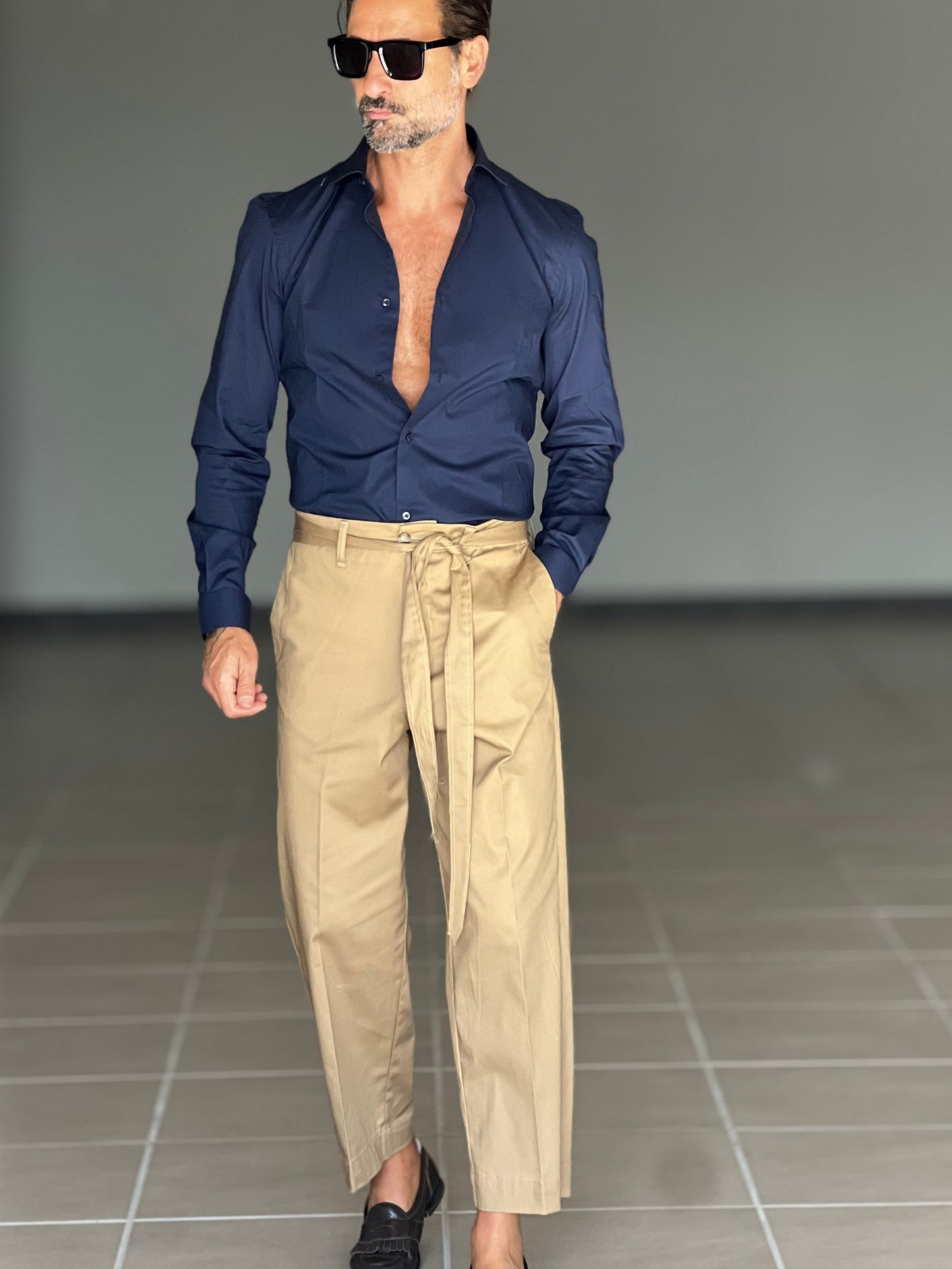 PANTALONE VITA CAMMELLO CINTURA