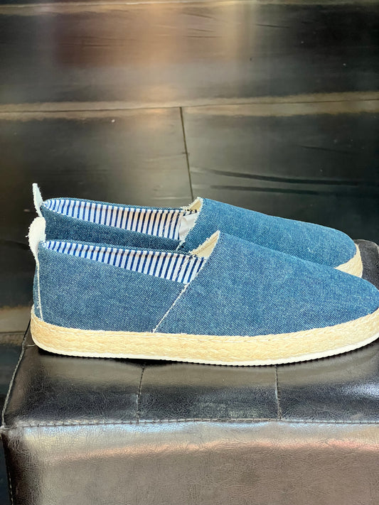 MOCASSINO DENIM FONDO PAGLIA E GOMMA