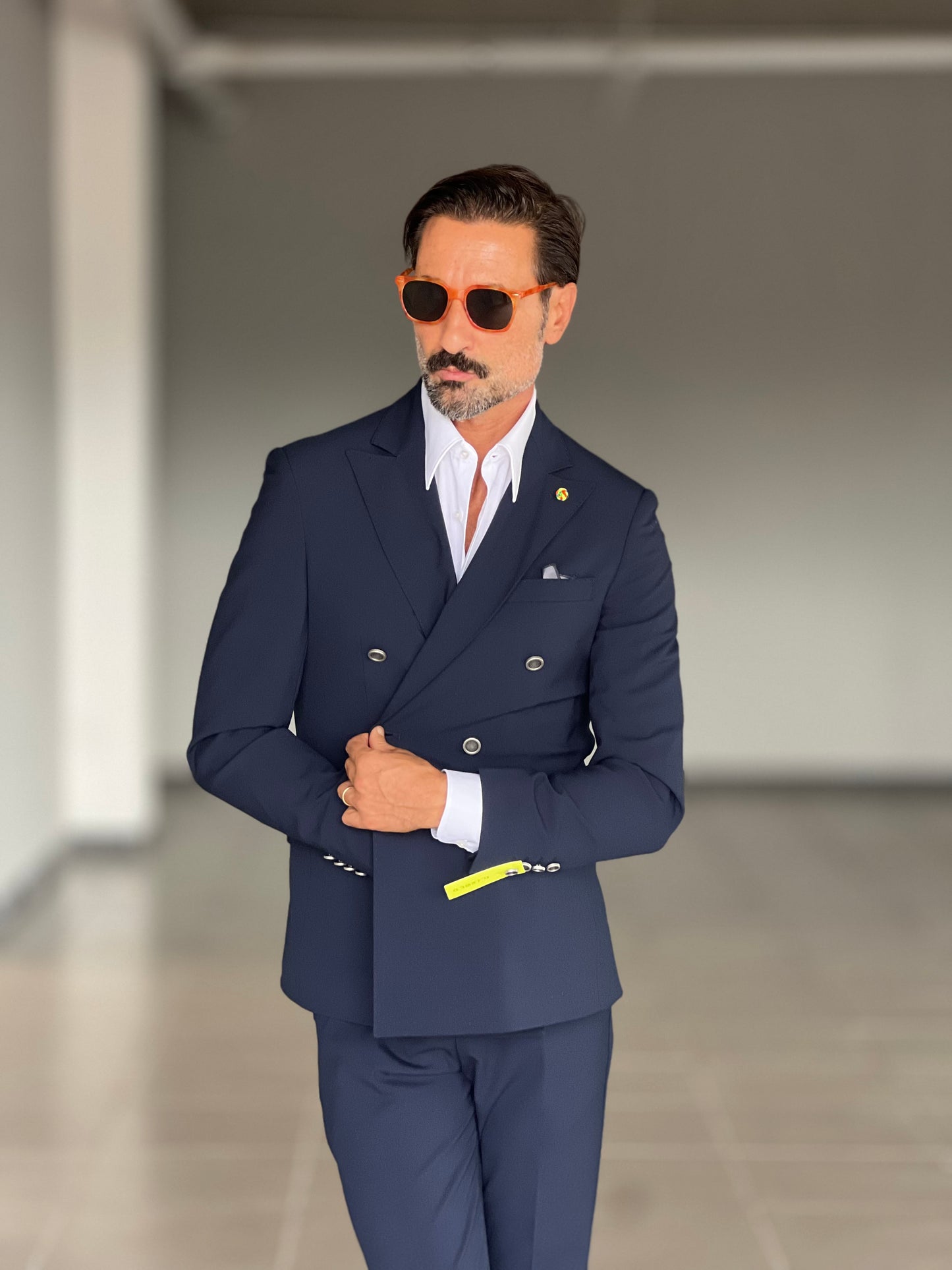 ABITO BLU NOTTE DOPPIOPETTO BOTTONE METALLO VISCOSA E MISTI