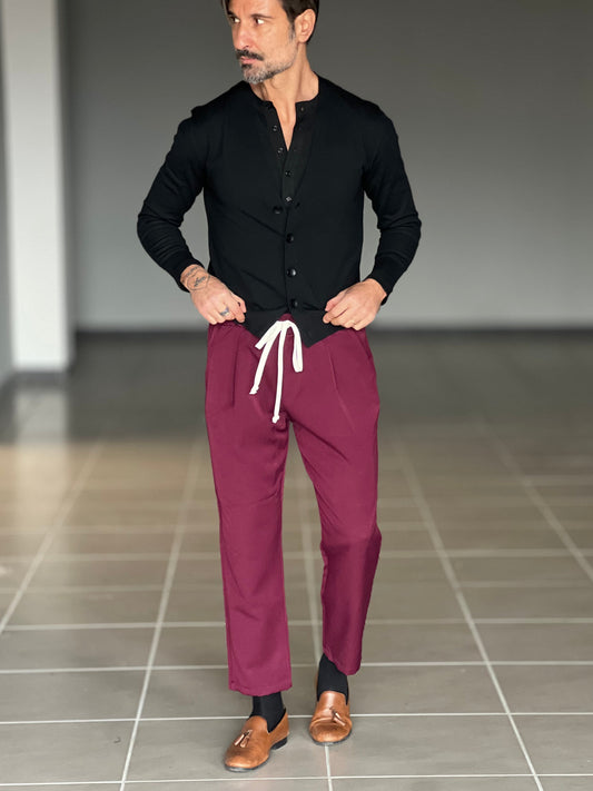 WHITE VISCOSE TROUSERS WITH REGULAR BOTTOM