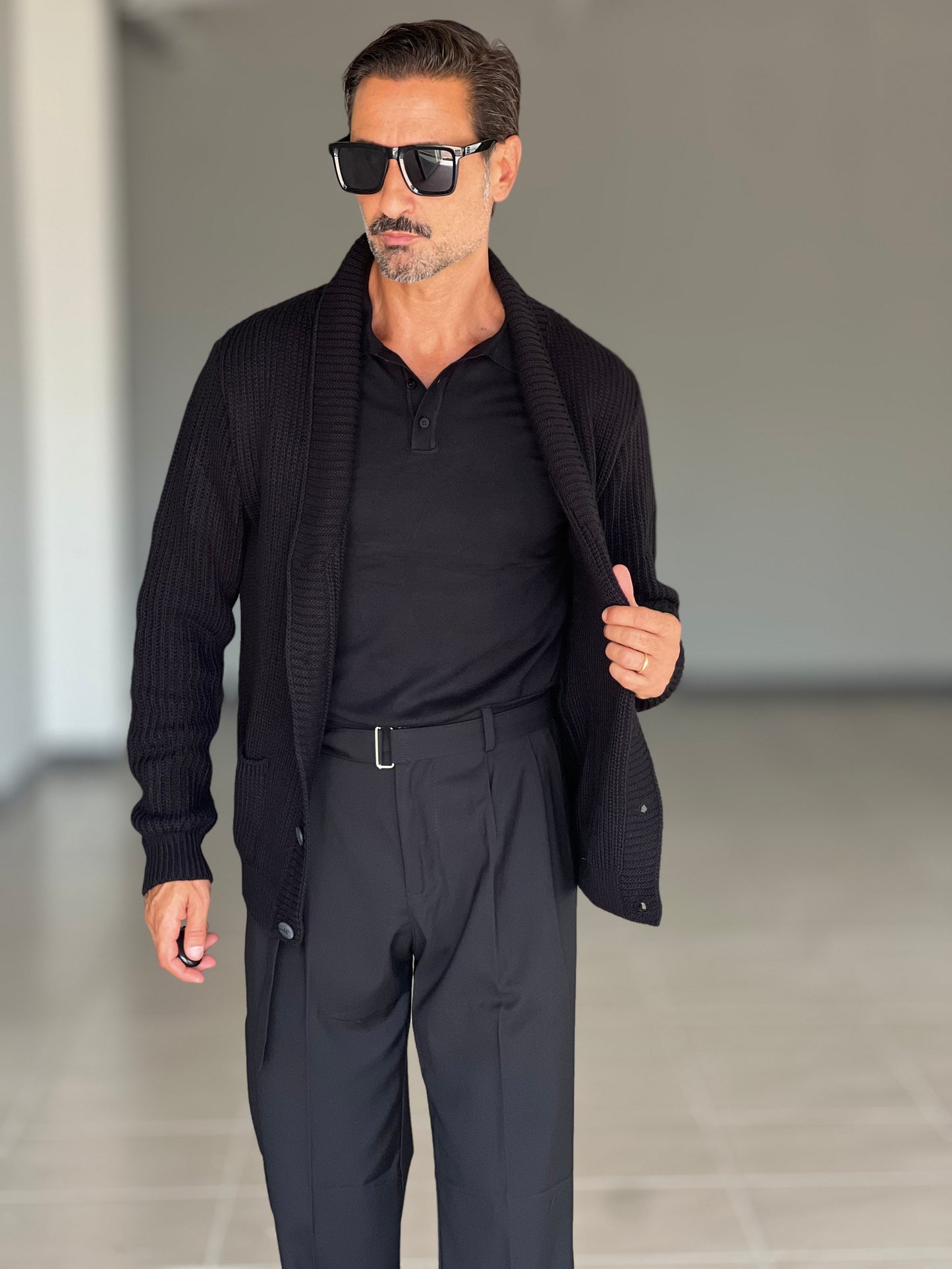 POLO NERA RASATA VISCOSA E MISTI