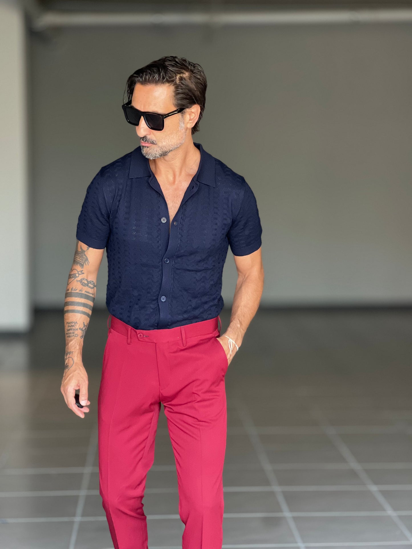PANTALONE ROSSO VISCOSA E MISTI