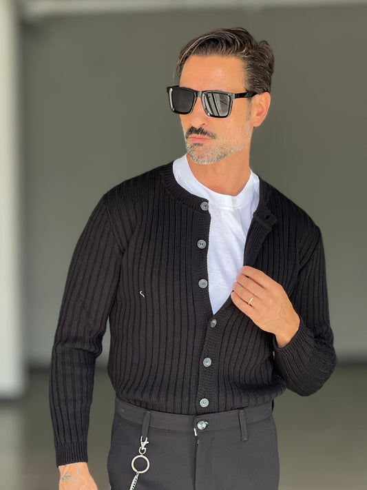 BLUE THREAD COTTON CREW NECK SWEATER