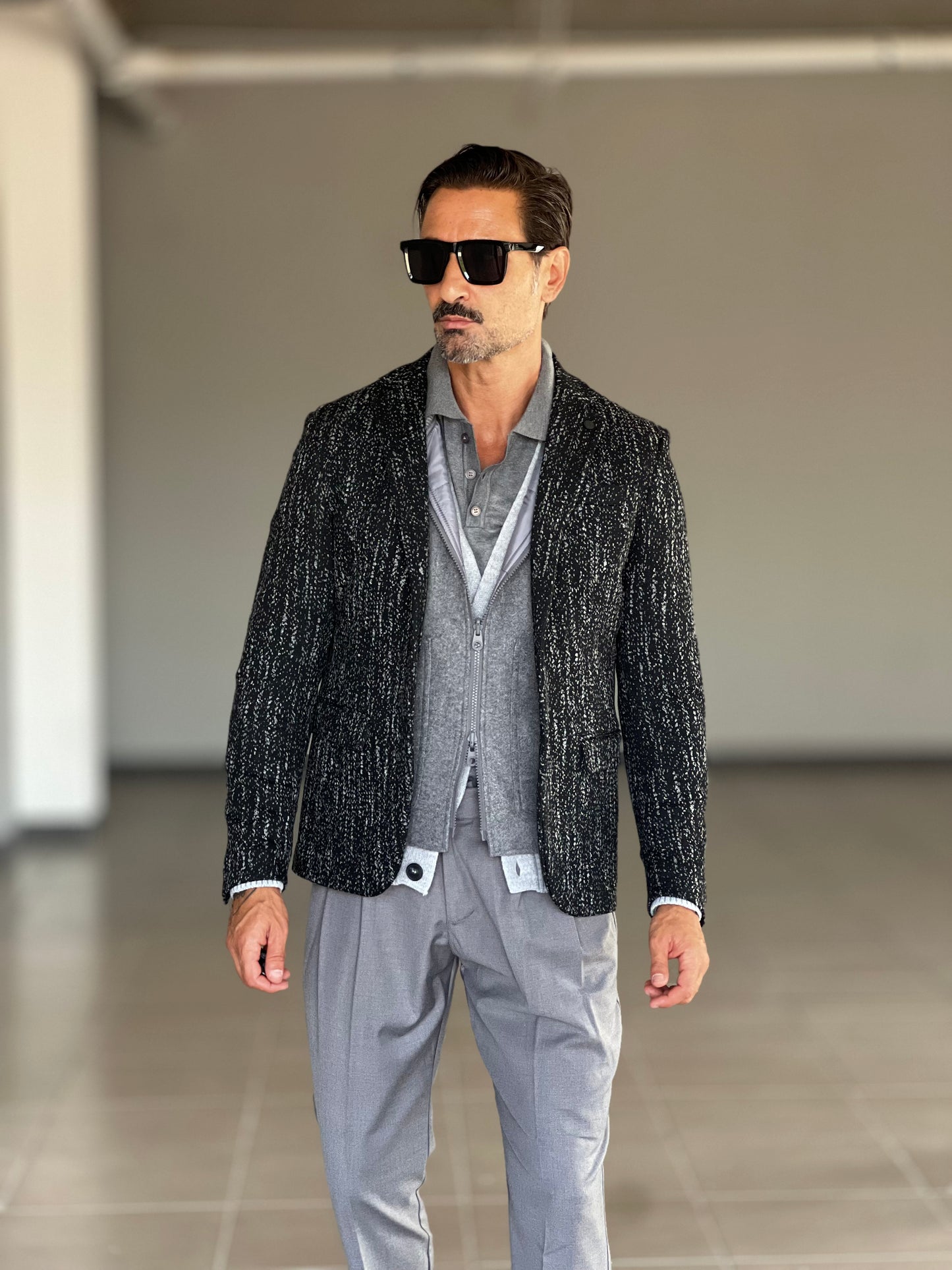GIACCA MICROFANTASIA NERA XAGON