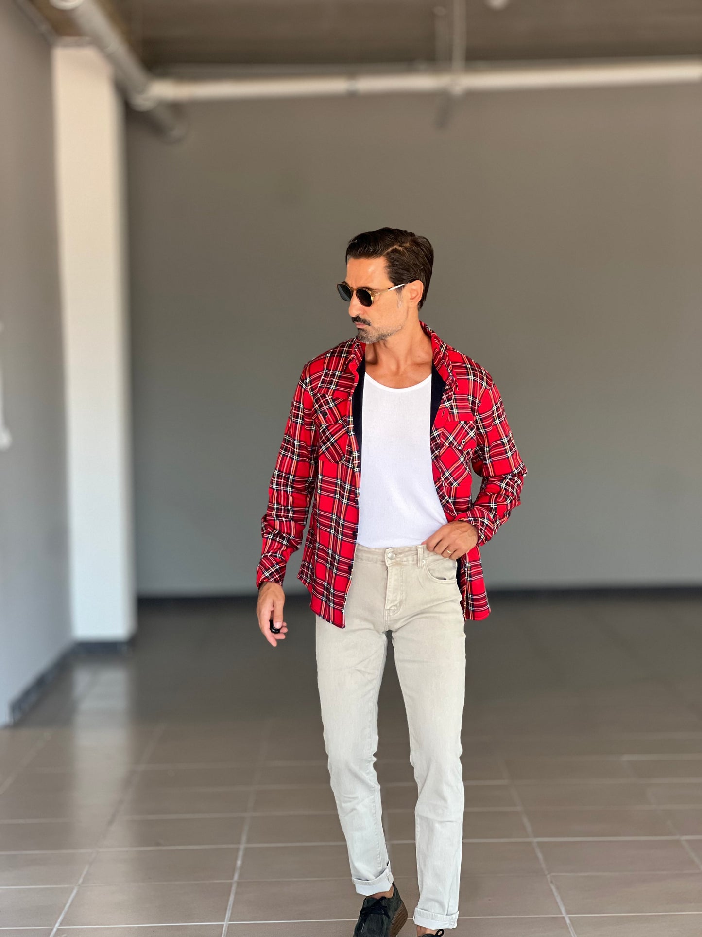FILL JACKET QUADRO ROSSO FELPATA