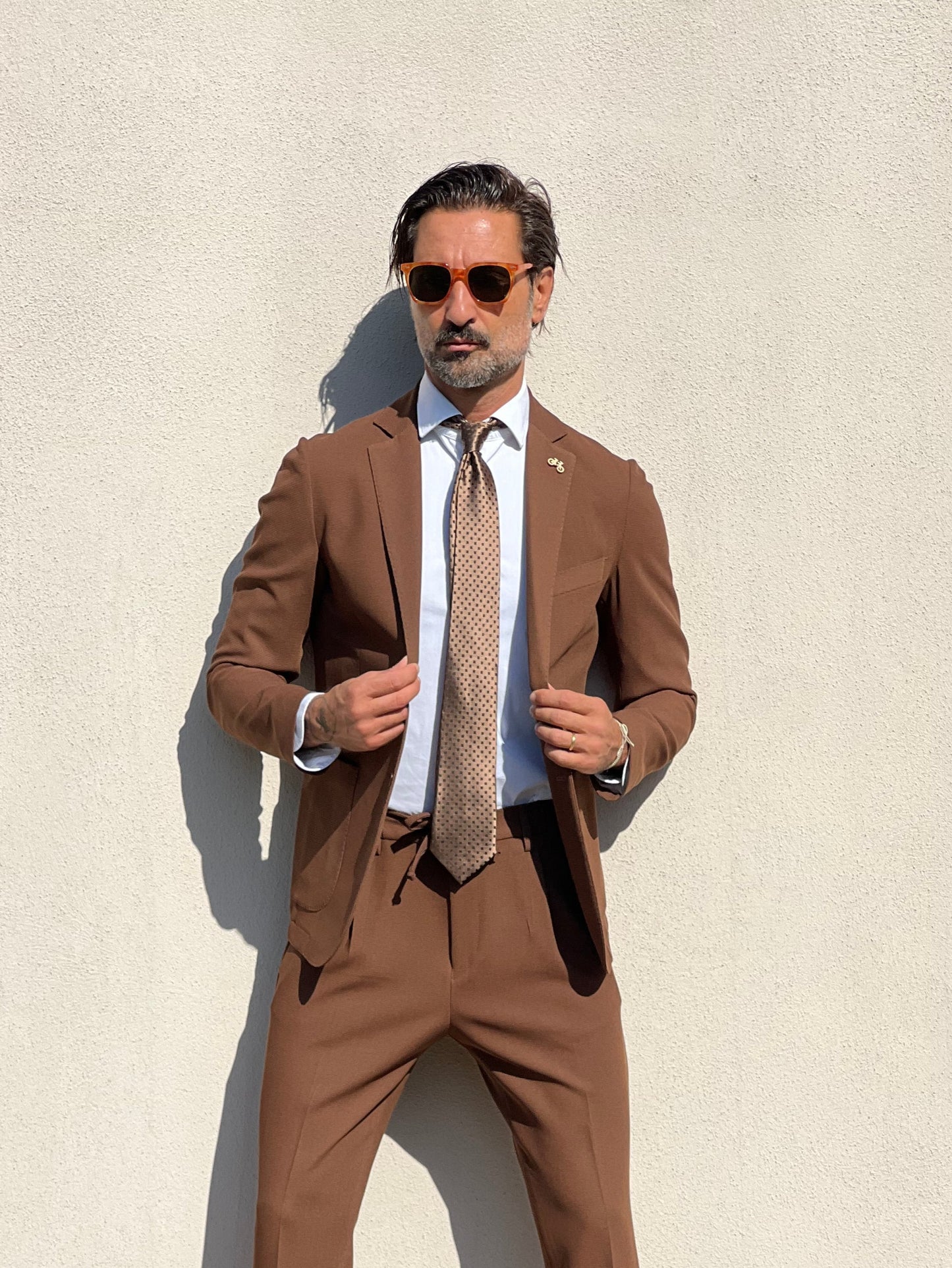 ABITO MORO COTONE OPERATO PANTALONE MOLLA IN VITA