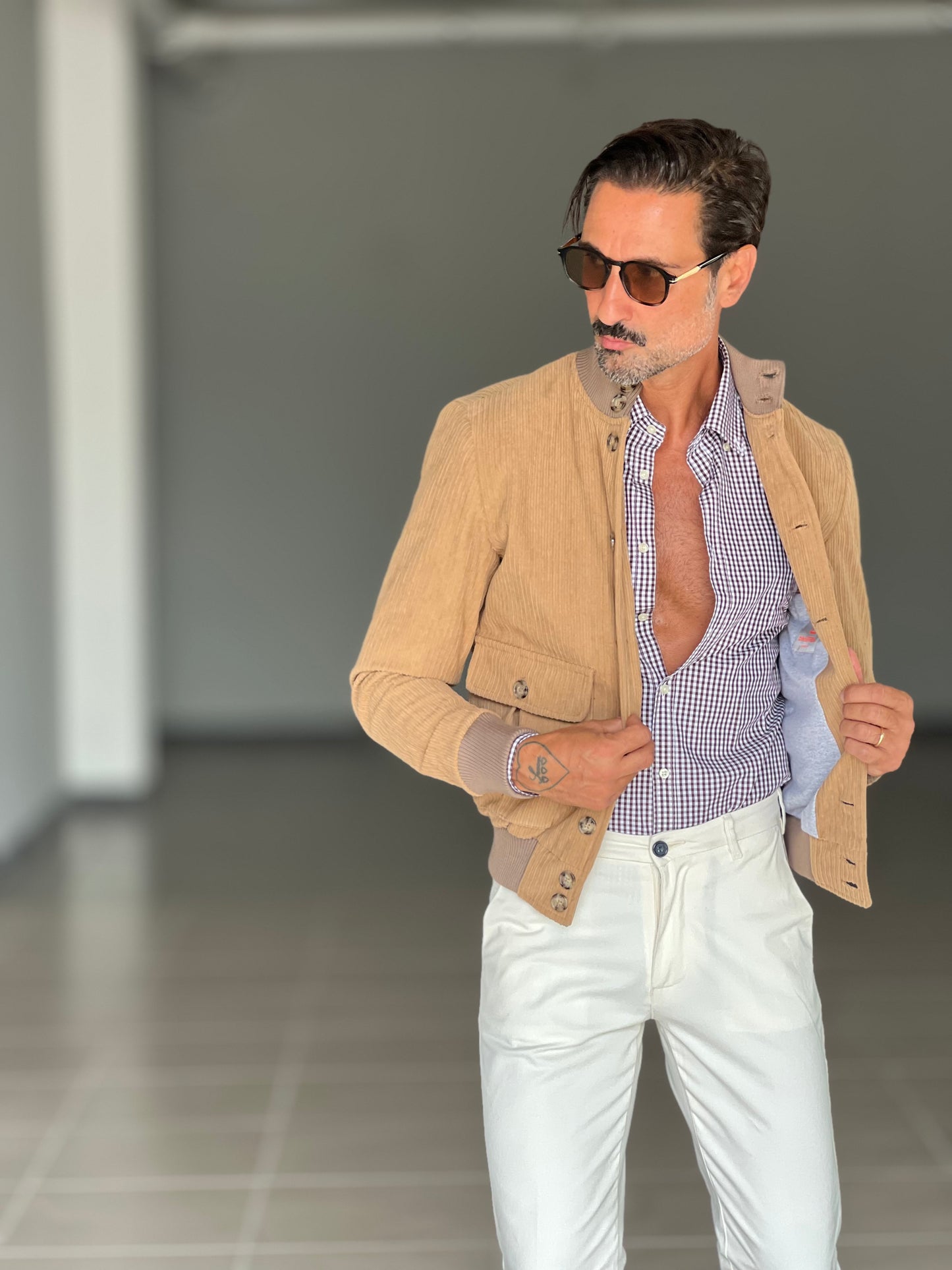 CAMICIA DEPOT QUADRETTO BIANCO E MORO