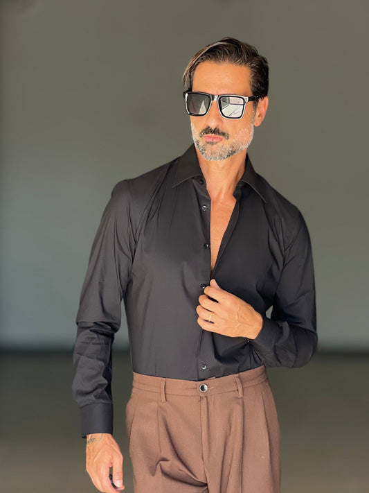 CAMICIA DEPOT NERA DOPPIO RITORTO