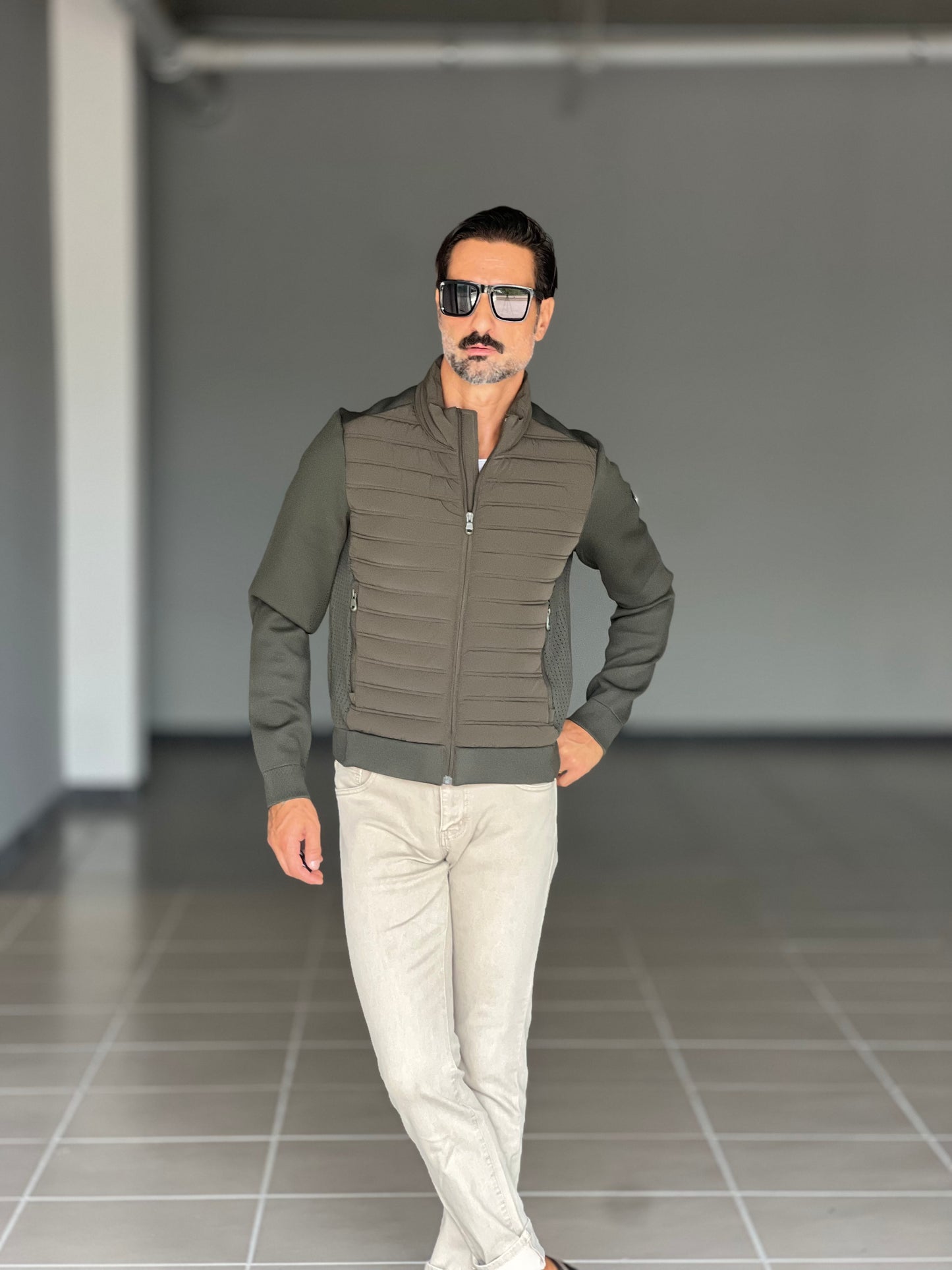 PIUMINO VERDE MANICA IN MAGLIA BL11