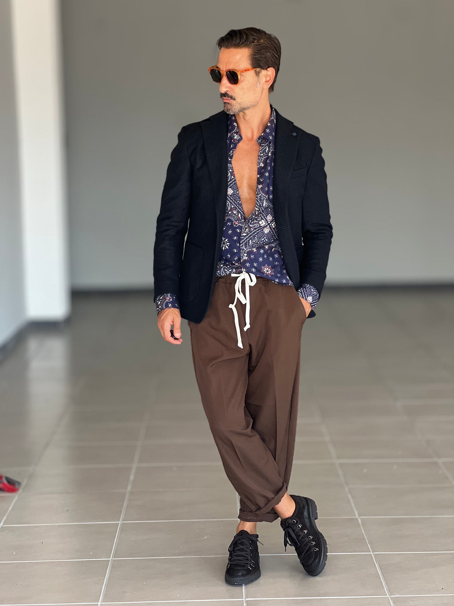 GIACCA LANA E MISTI BLU XAGON MONOPETTO