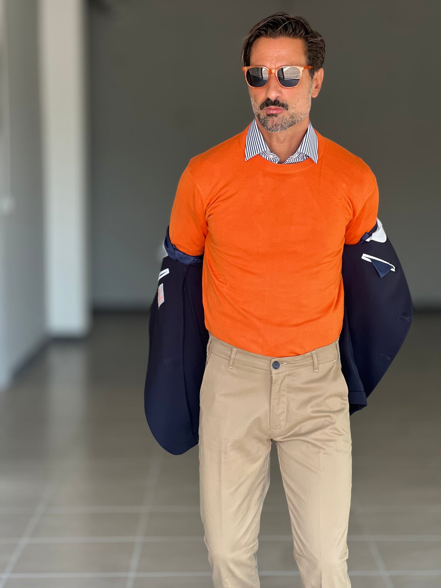 MAGLIA GIRO ARANCIO 2 FILI VISCOSA E MISTI