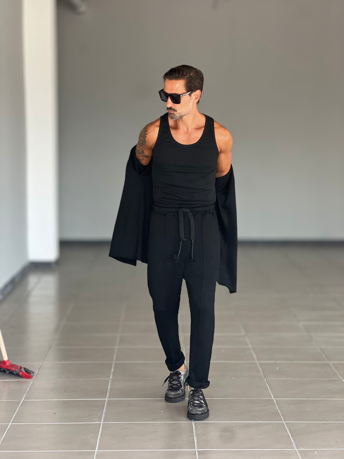 CARDIGAN NERO MAXI SCIALLATO XAGON
