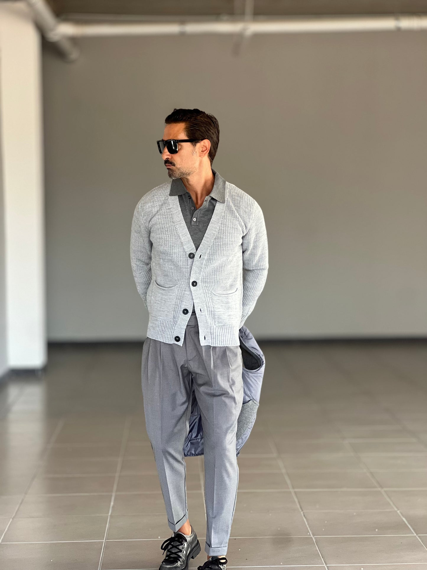 CARDIGAN GRIGIO MAGLIA INGLESE