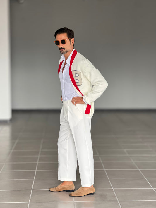 BLACK CHAIN VISCOSE TROUSERS