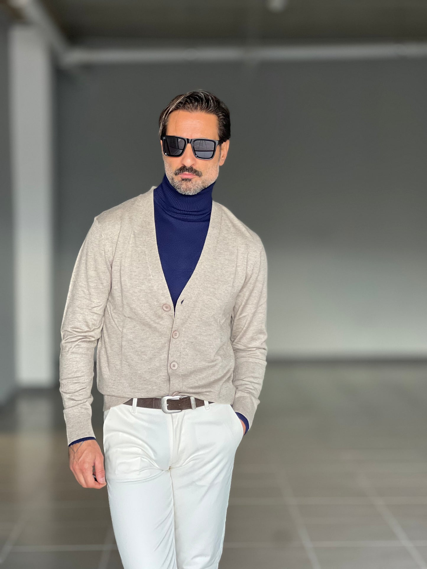 CARDIGAN TORTORA RASATO 2 FILI SOTTOGIACCA