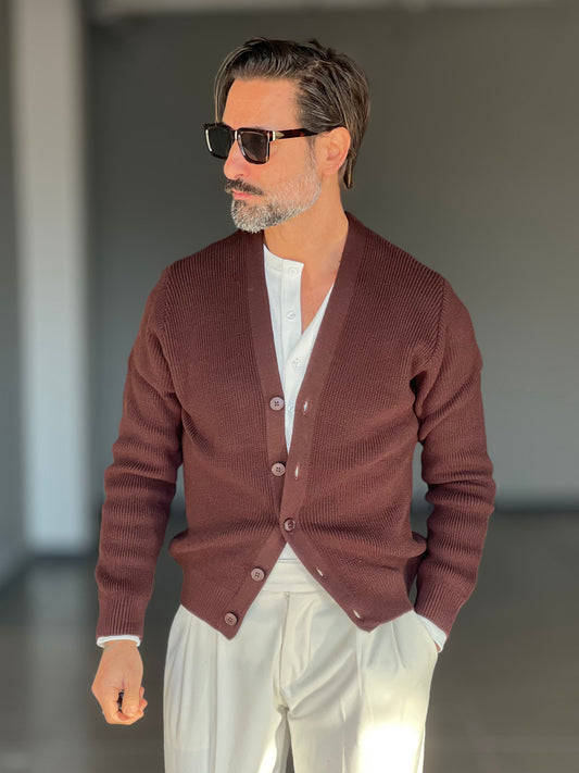 BEIGE COTTON OPEN CARDIGAN