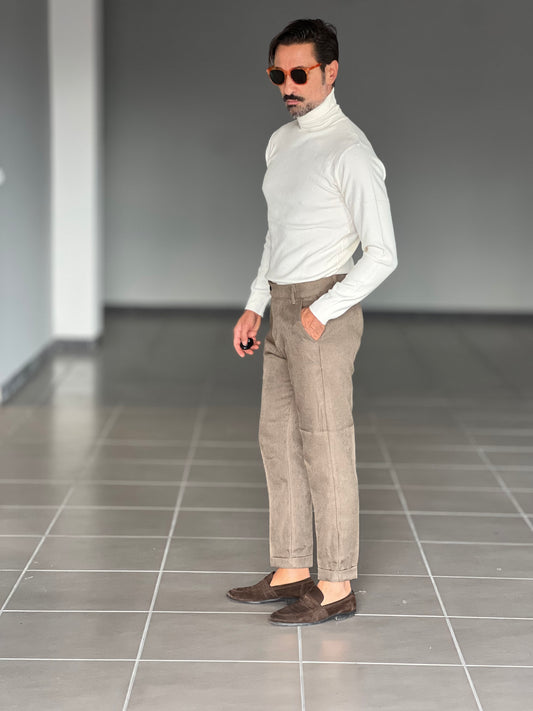 BLACK CHAIN VISCOSE TROUSERS