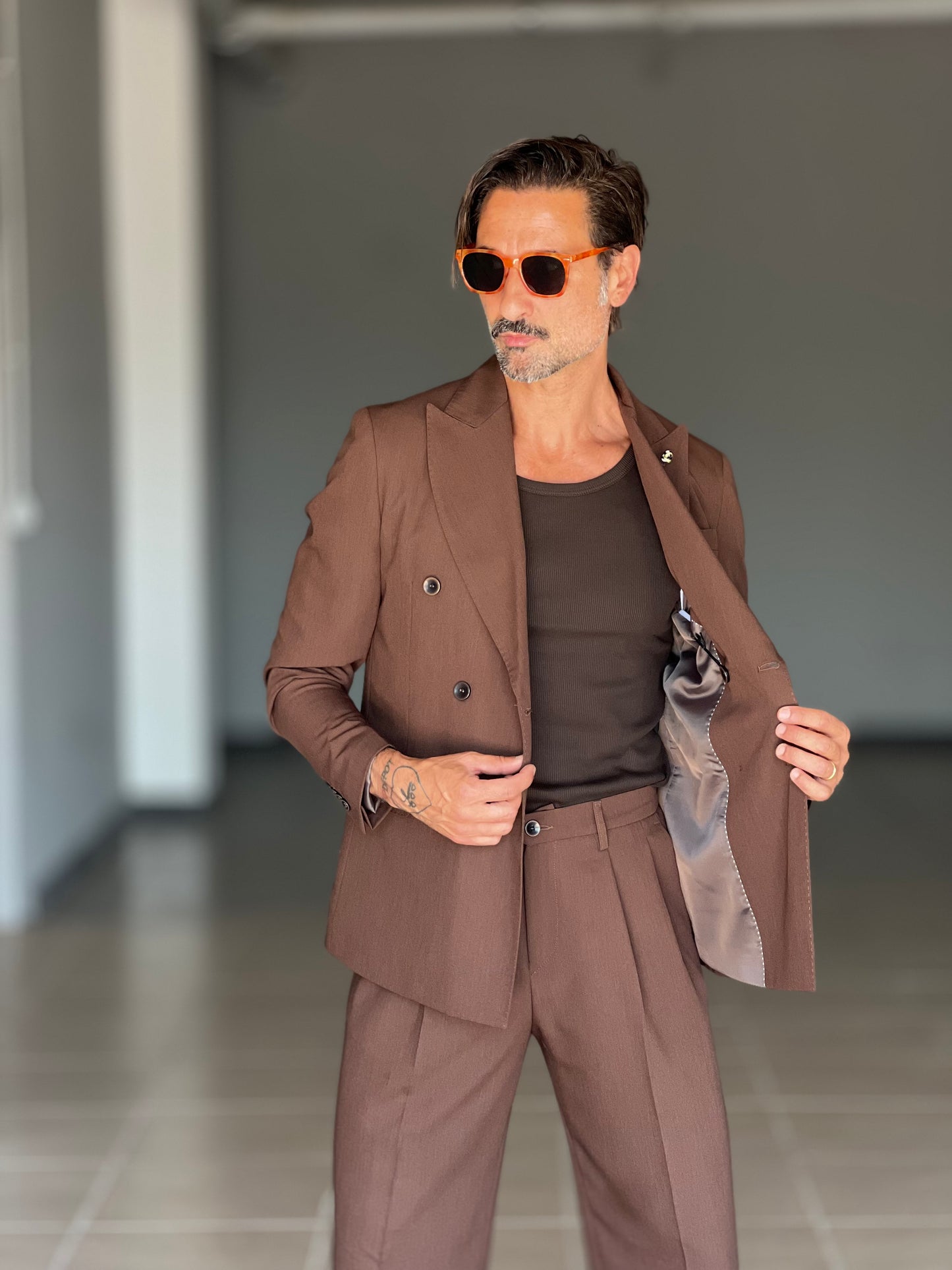 ABITO MORO DOPPIOPETTO PANTALONE FONDO AMPIO