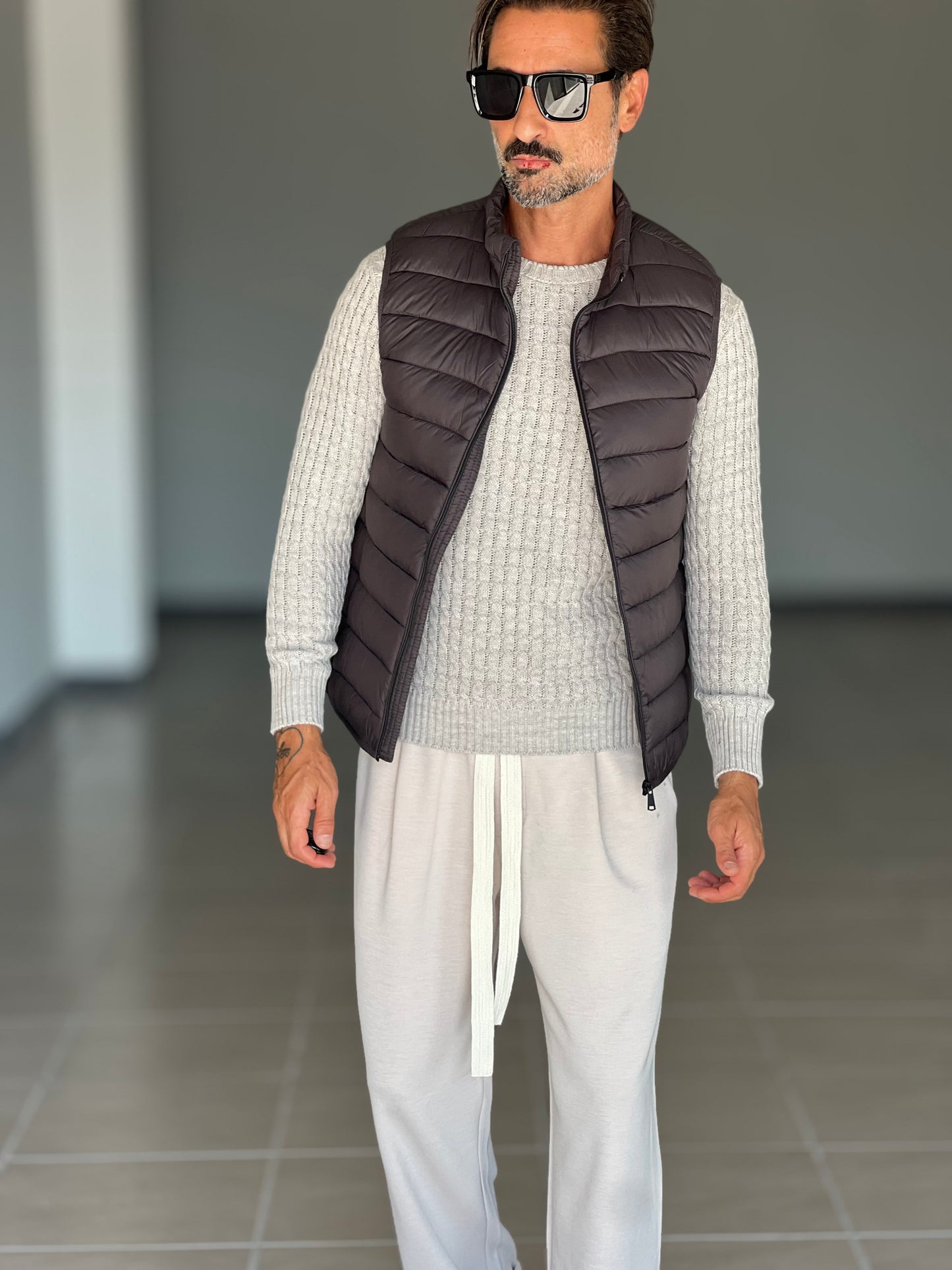 GILET PIUMINO GRIGIO PIOMBO