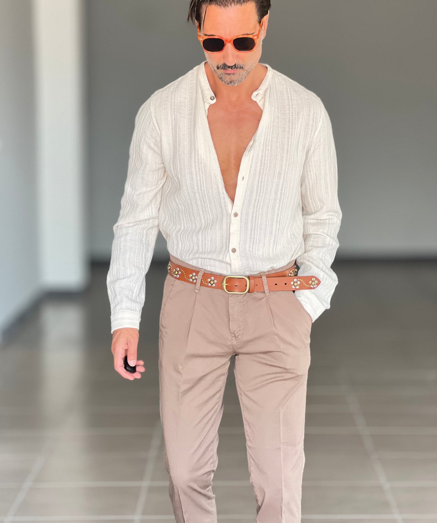 PANTALONE COTONE TABACCO RASATO TASCA AMERICA
