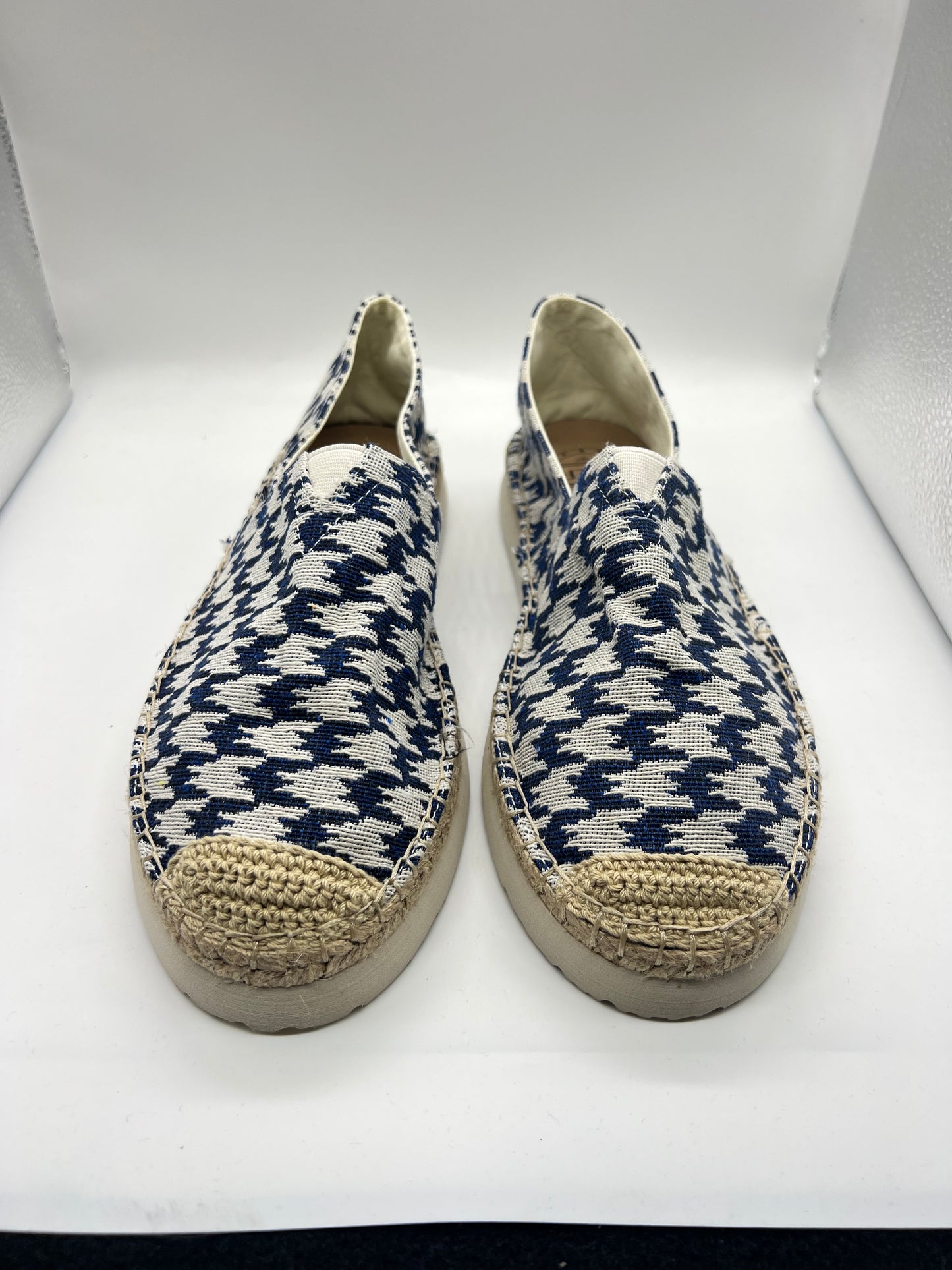 ESPADRILLAS PIEVDE POULE BLU STAMPA M FONDO PAGLIA E GOMMA