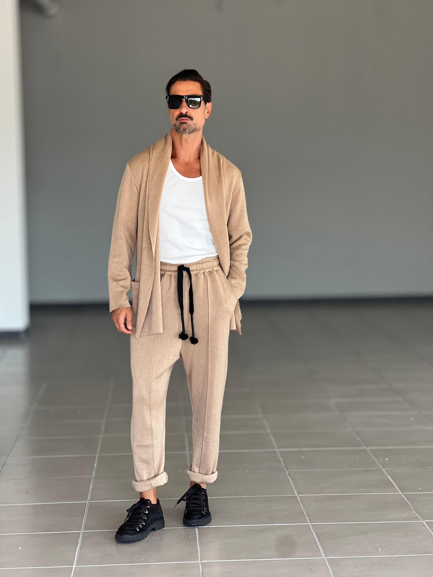 CARDIGAN CAMMELO MAXI SCIALLATO XAGON