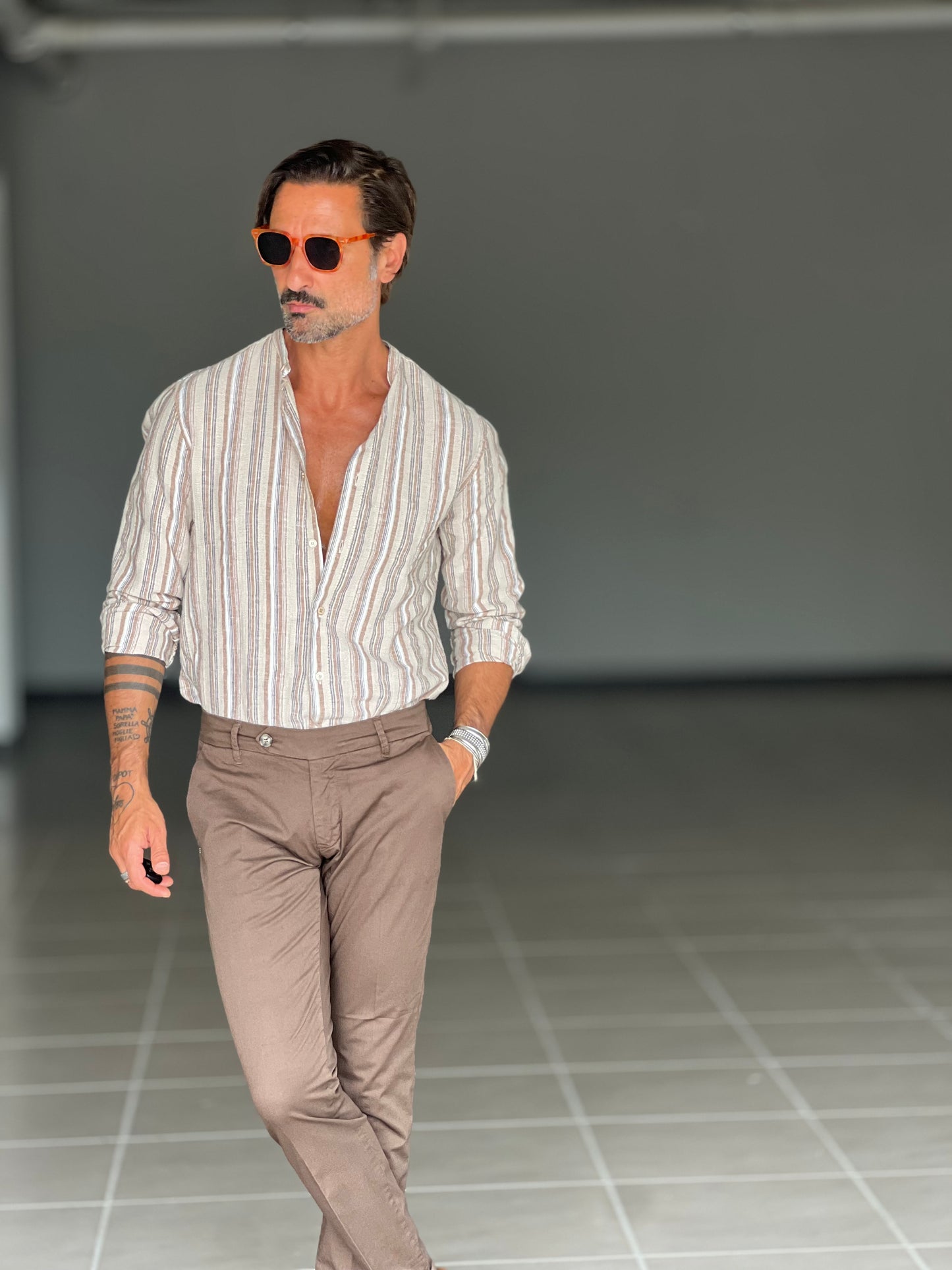PANTALONE COTONE MORO RASATO TASCA AMERICA