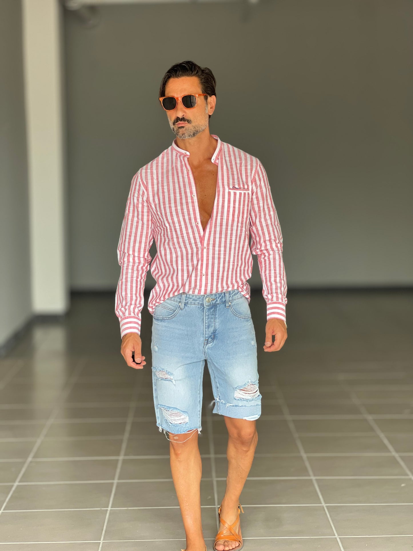 BERMUDA DENIM CHIARO ROTTURE