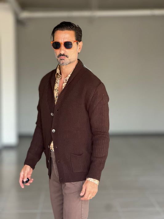 BEIGE COTTON OPEN CARDIGAN