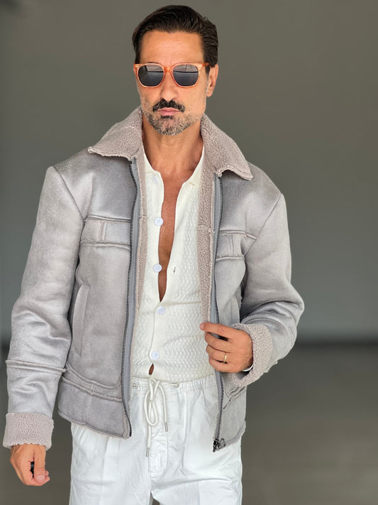 STILOSOPHY PERFORATED DARK ECO-LEATHER BIKER