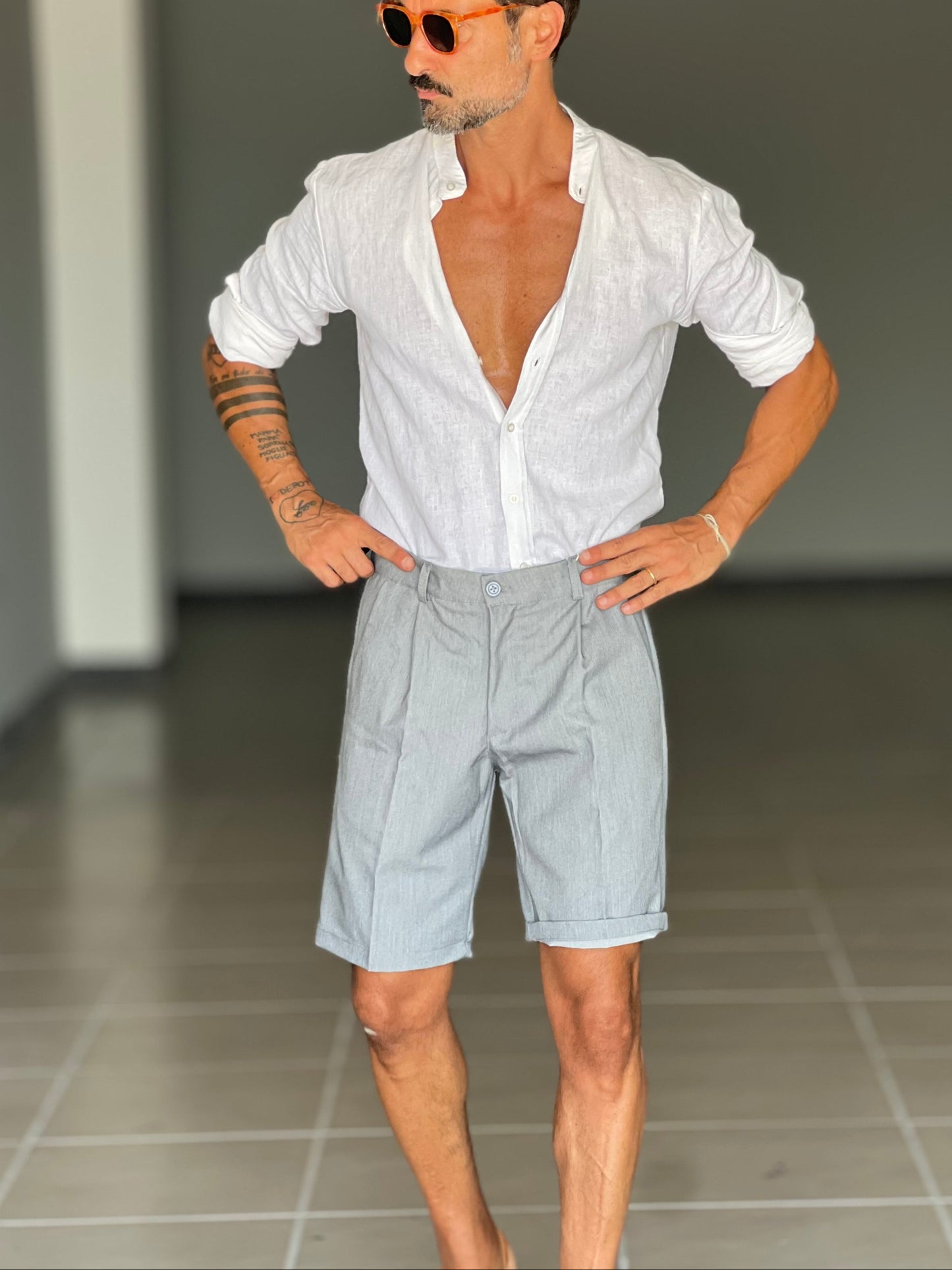 WHITE VISCOSE TROUSERS WITH REGULAR BOTTOM
