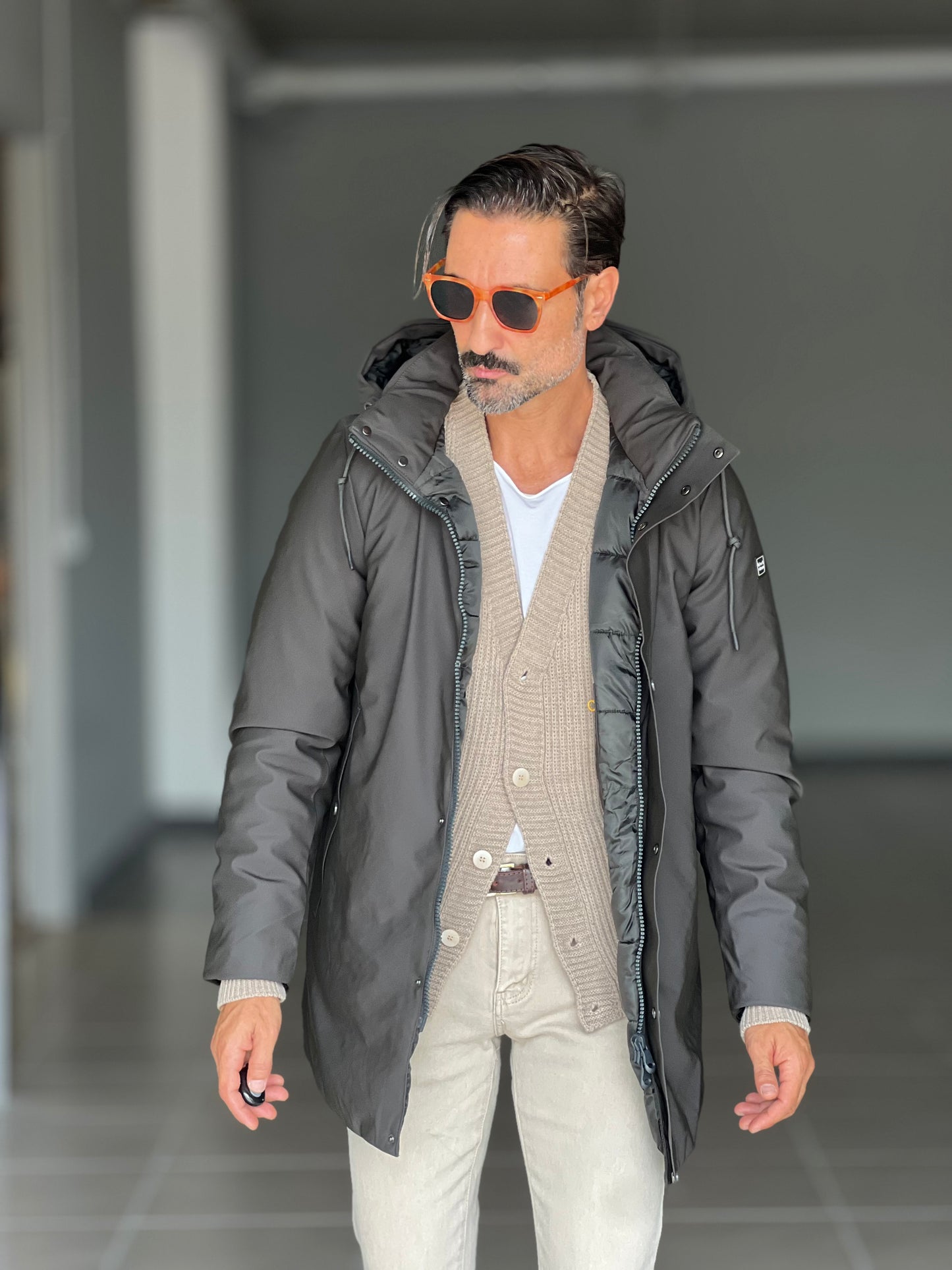 PARKA BL11 VERDE TESSUTO TECNICO