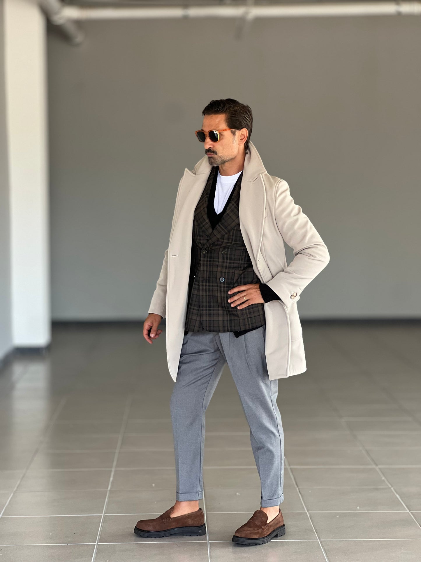 TRENCH BEIGE IMBOTTITO TECNICO DOPPIOPETTO