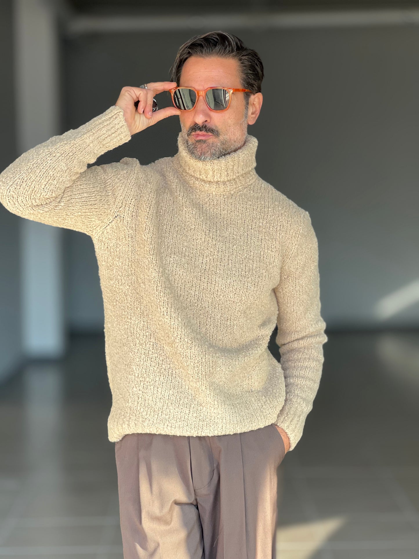 COLLO ALTO CAMMELLO LAVORAZIONE BOUCLE'