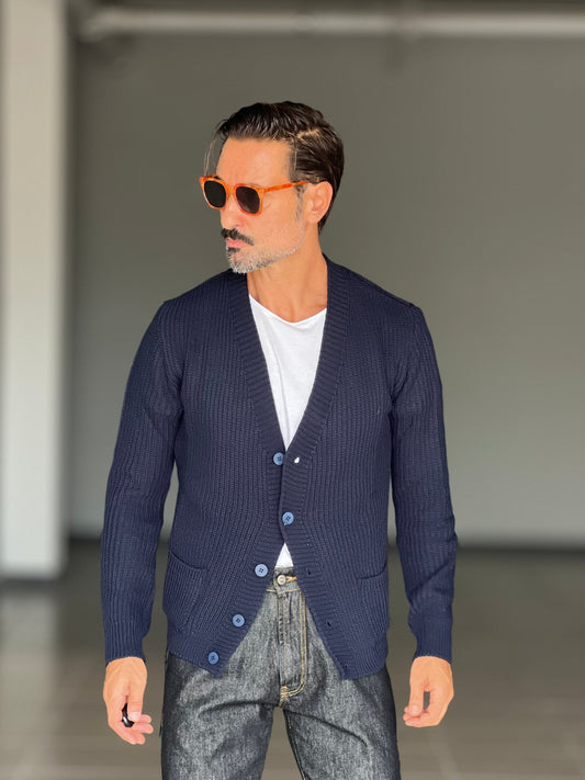 BEIGE COTTON OPEN CARDIGAN