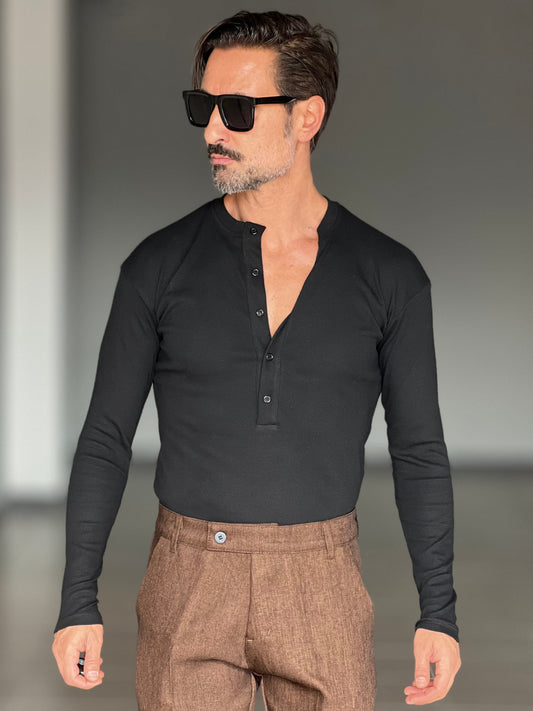 SERAFINO NERO MAGLIA COTONE