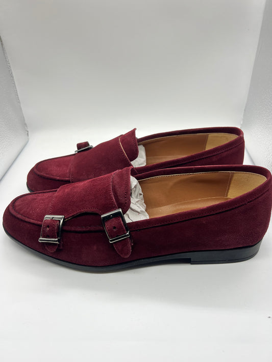 MOCASSINO CAMOSCIO PRUGNA DOPPIAFIBBIA FONDO GOMMA