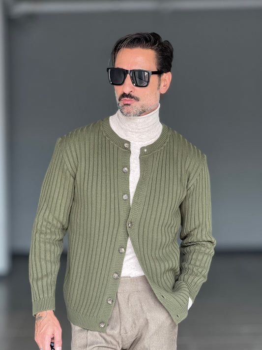 CARDIGAN VERDE GIROCOLLO BERBY