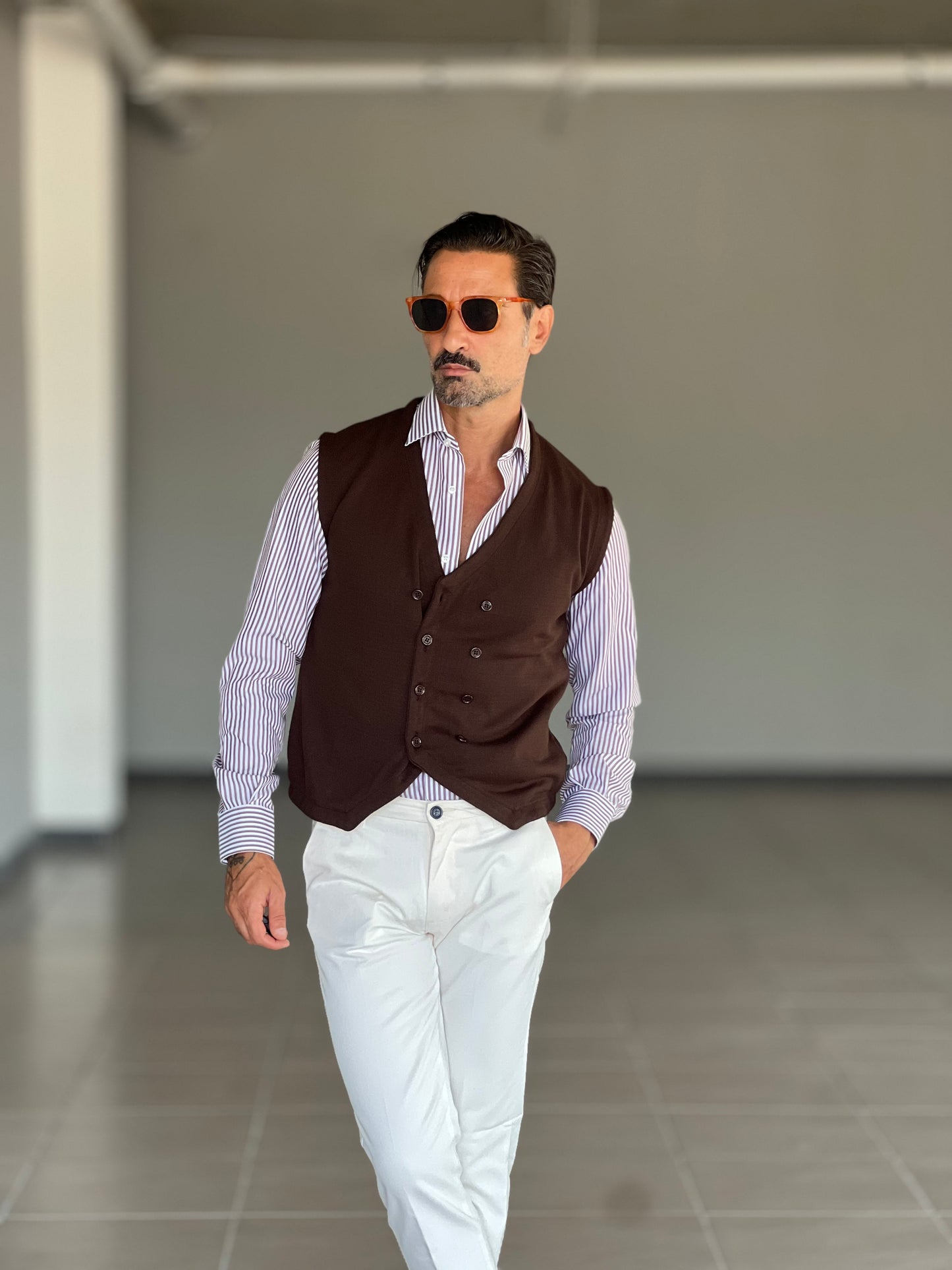GILET MAGLIA MORO DOPPIOPETTO