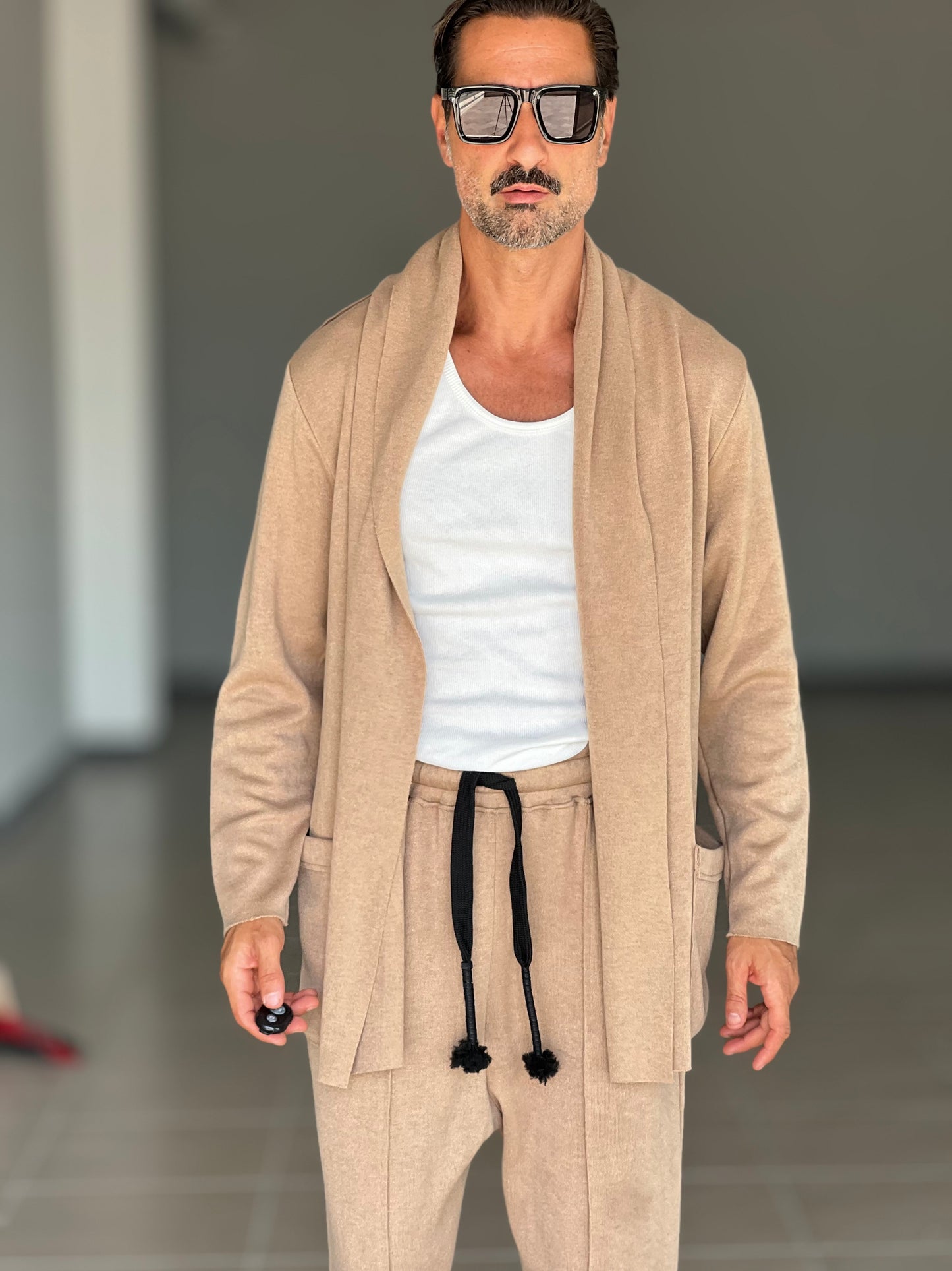 CARDIGAN CAMMELO MAXI SCIALLATO XAGON