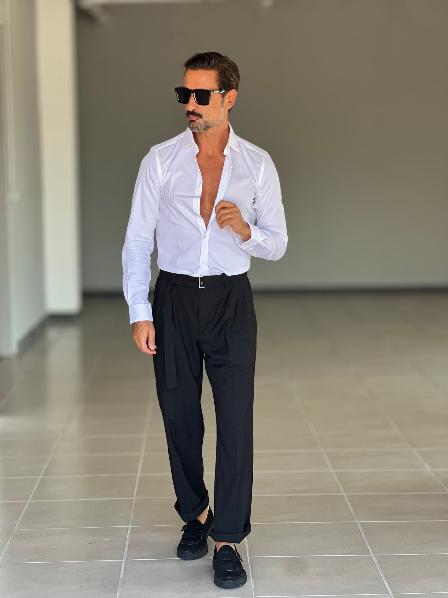 CAMICIA DEPOT BIANCA RIGA SU RIGA DOPPIO RITORTO