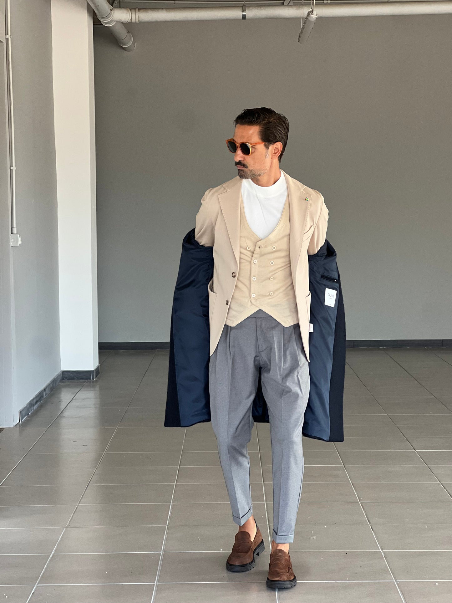 GIACCA BEIGE PUNTO MILANO
