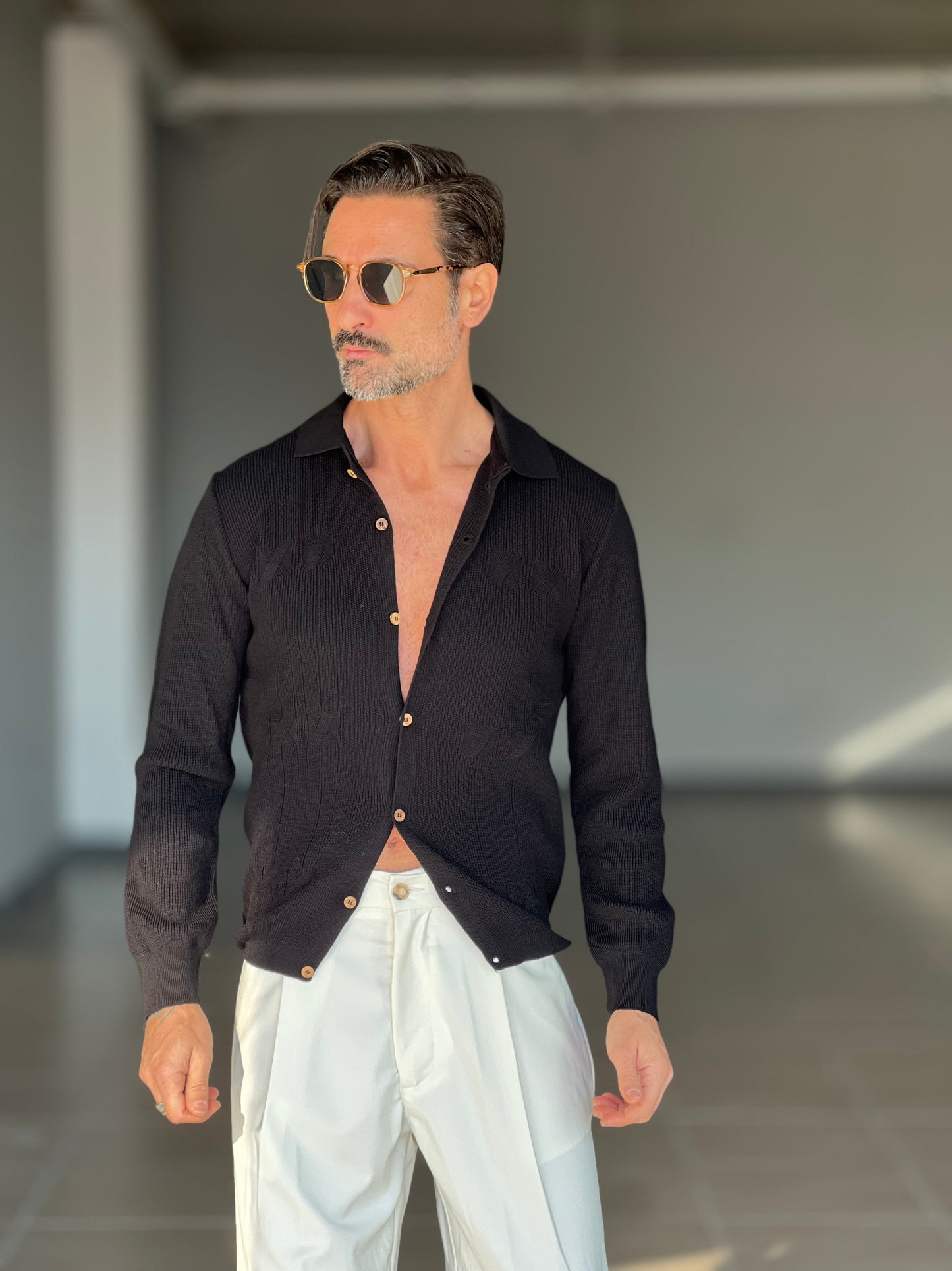 POLO CAMICIA NERA OPERATA