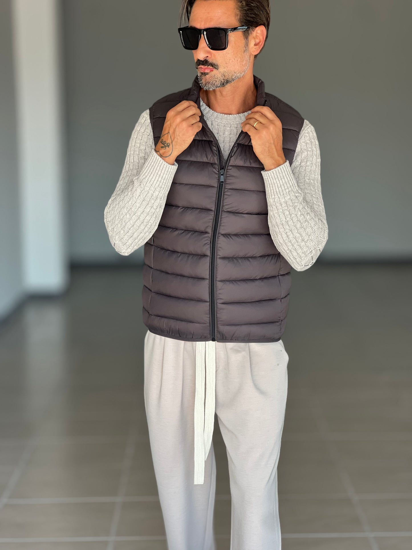 GILET PIUMINO GRIGIO PIOMBO