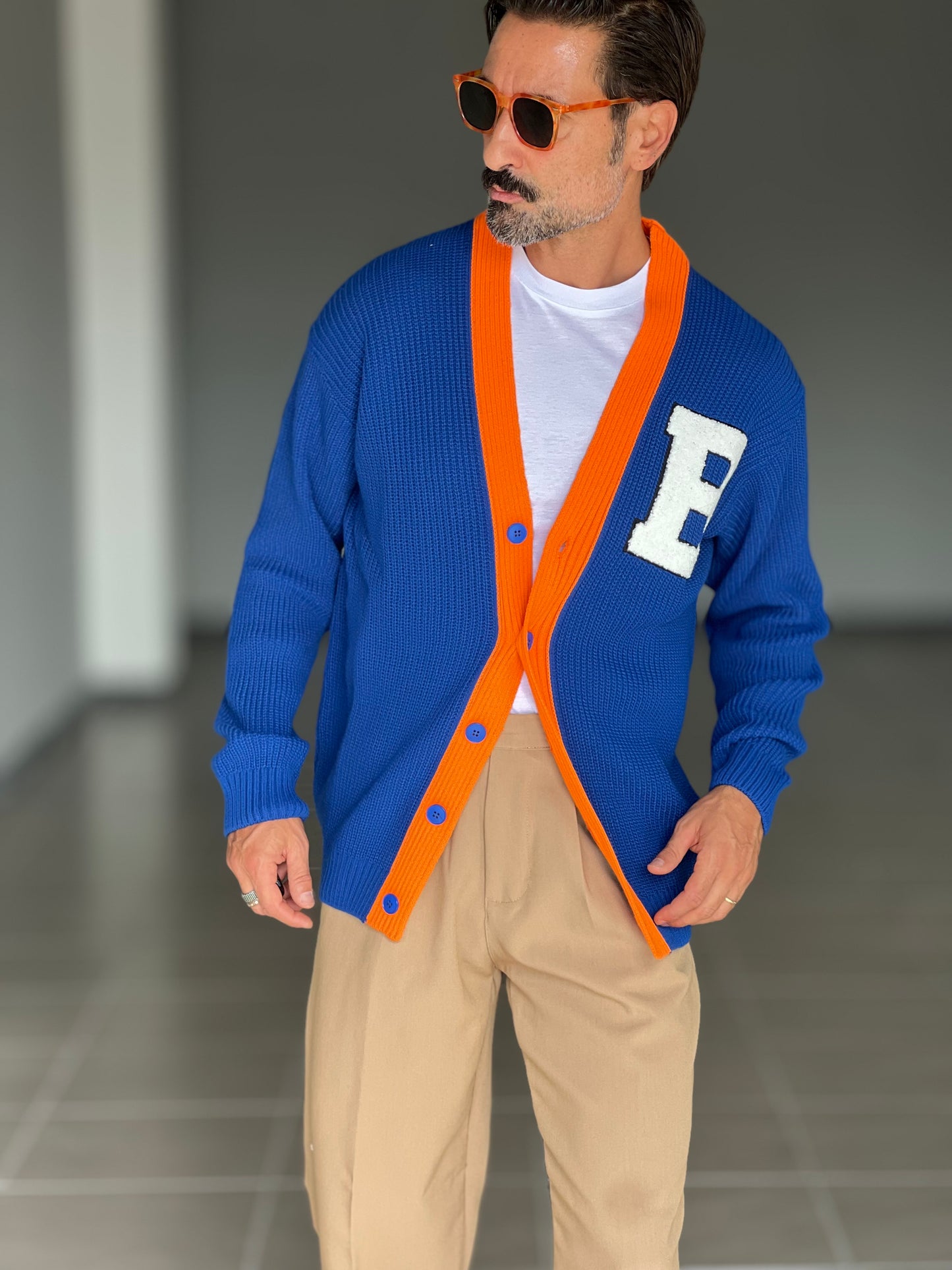 CARDIGAN BLU DERBY RICAMO B