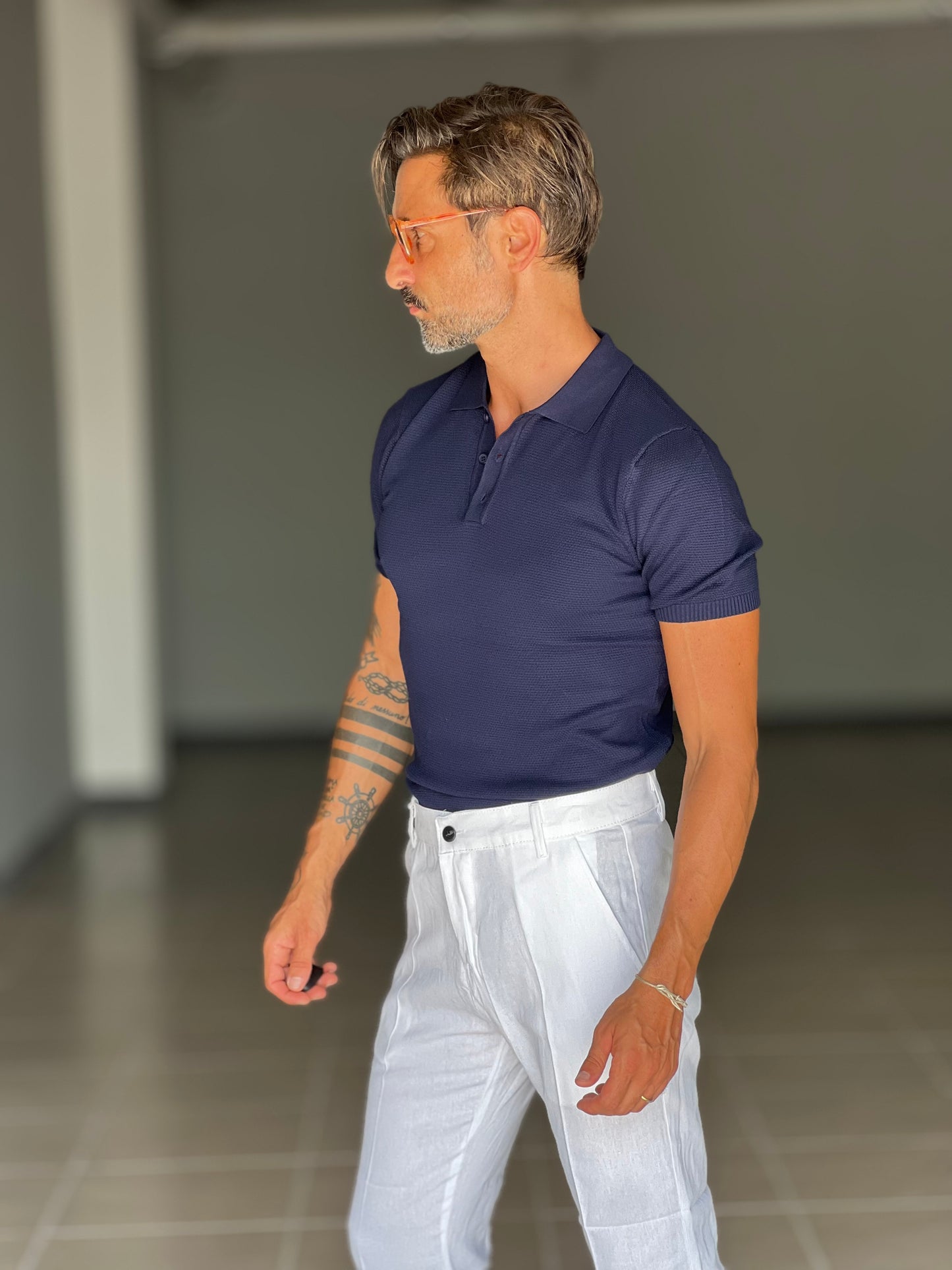 PANTALONE ESTIVO BIANCO LINO GARZATO