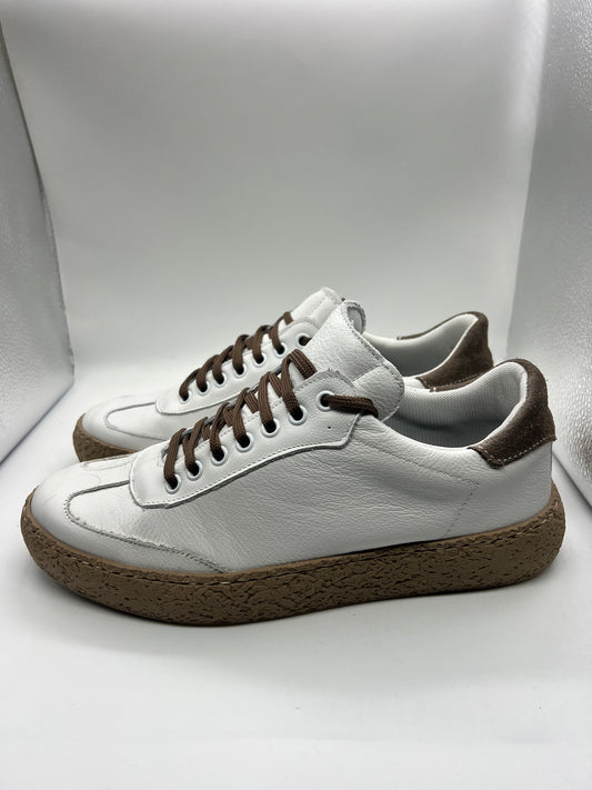 SNEAKER BIANCA BOTTOLATA FONDO STUCCO